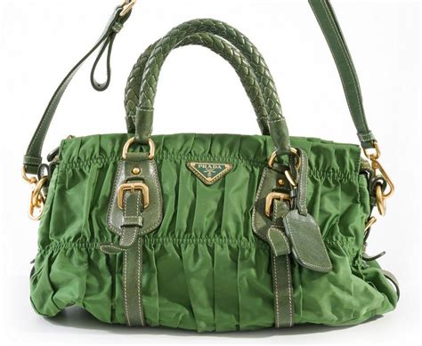 green prada nylon bag|Prada ruched nylon bag.